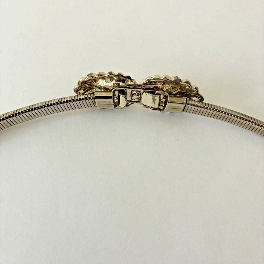 Vintage 90s Gold Tone Stretch Snake Chain Belt Clam Shell Clasp Hook Cinch Boho - Picture 5 of 6